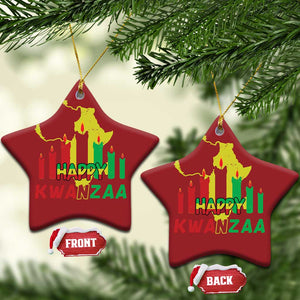 Happy Kwanzaa Christmas Ornament Black Holiday African American Xmas Kinara Candle TS11 Star Red Print Your Wear