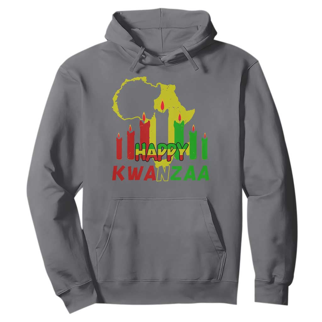 Happy Kwanzaa Hoodie Black Holiday African American Christmas Kinara Candle TS11 Charcoal Print Your Wear
