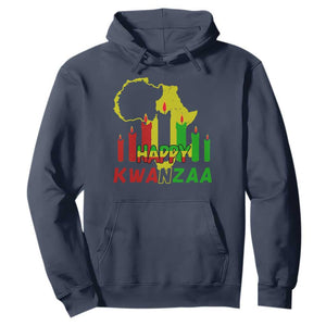 Happy Kwanzaa Hoodie Black Holiday African American Christmas Kinara Candle TS11 Navy Print Your Wear