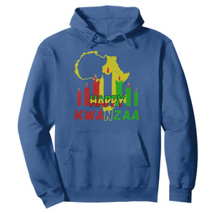 Happy Kwanzaa Hoodie Black Holiday African American Christmas Kinara Candle TS11 Royal Blue Print Your Wear