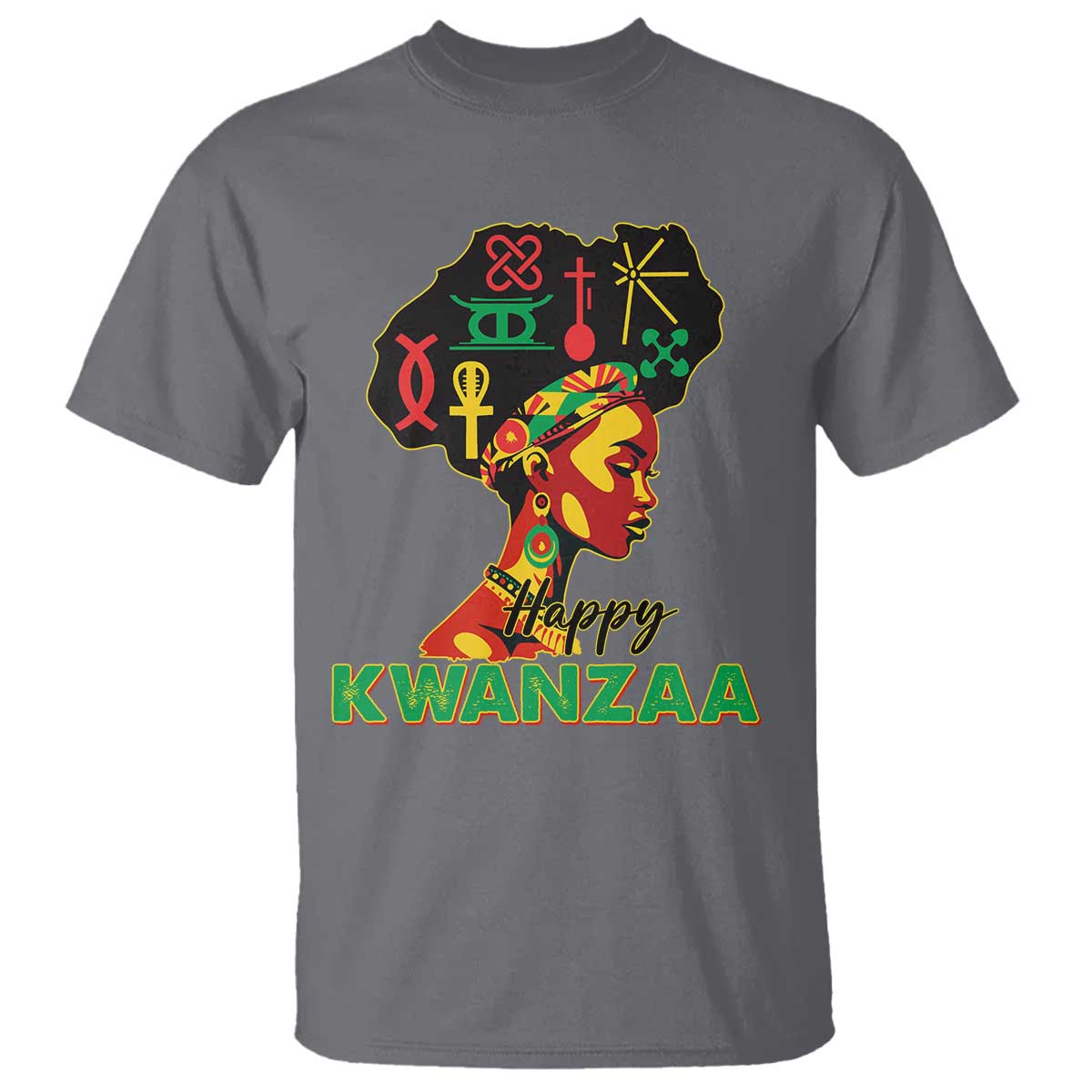 Happy Kwanzaa T Shirt Nguzo Saba Symbols The 7 Principles Of Kwanzaa TS11 Charcoal Print Your Wear