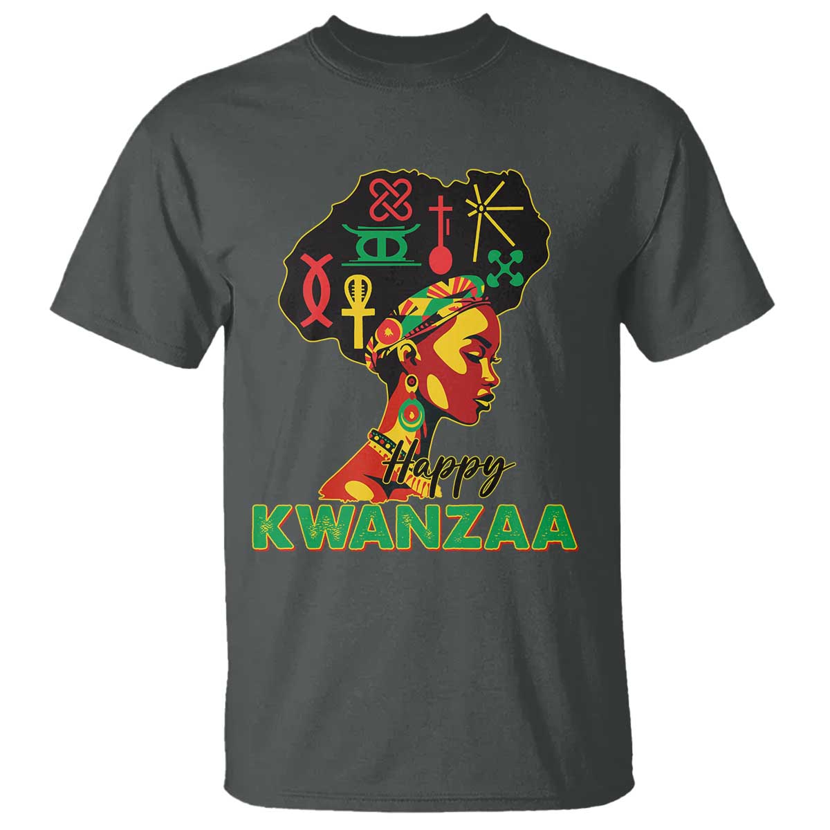 Happy Kwanzaa T Shirt Nguzo Saba Symbols The 7 Principles Of Kwanzaa TS11 Dark Heather Print Your Wear