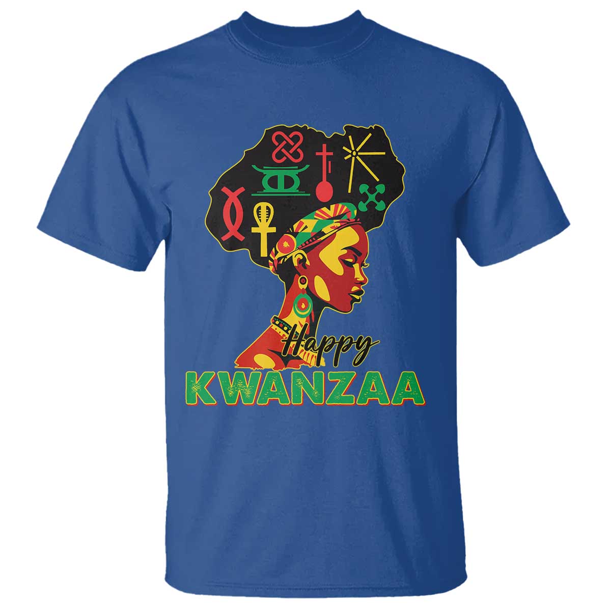 Happy Kwanzaa T Shirt Nguzo Saba Symbols The 7 Principles Of Kwanzaa TS11 Royal Blue Print Your Wear