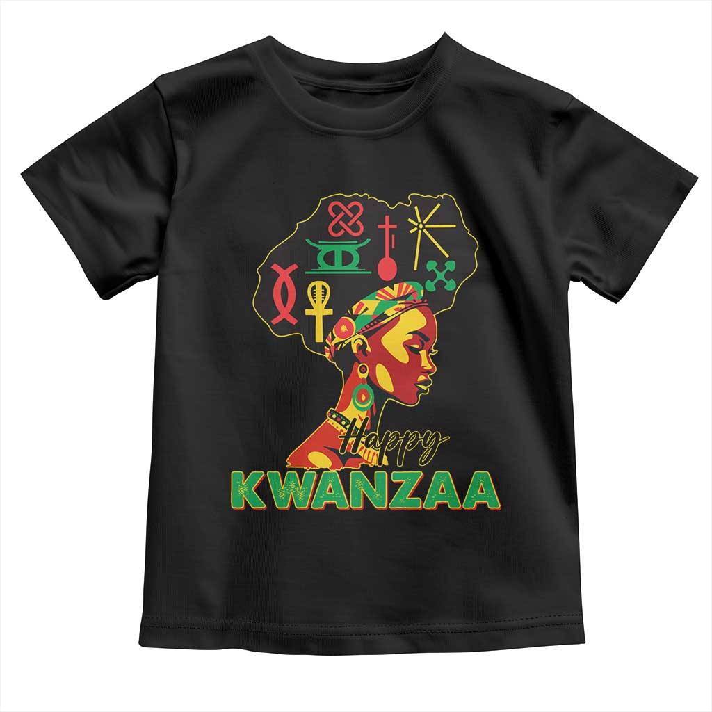 Happy Kwanzaa Toddler T Shirt Nguzo Saba Symbols The 7 Principles Of Kwanzaa TS11 Black Print Your Wear