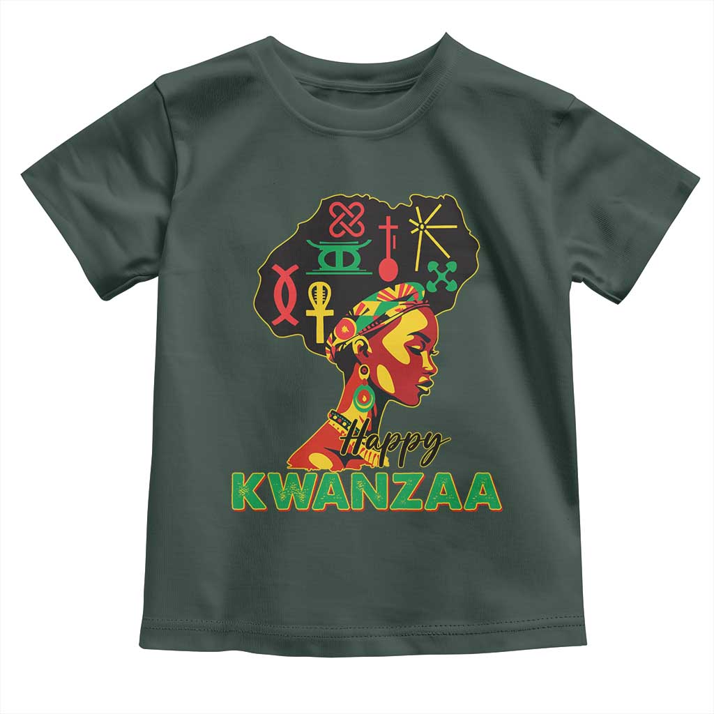 Happy Kwanzaa Toddler T Shirt Nguzo Saba Symbols The 7 Principles Of Kwanzaa TS11 Dark Forest Green Print Your Wear