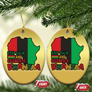 Keep Calm And Celebrate Kwanzaa Christmas Ornament Black Holiday African American Xmas TS11 Oval Gold Print Your Wear