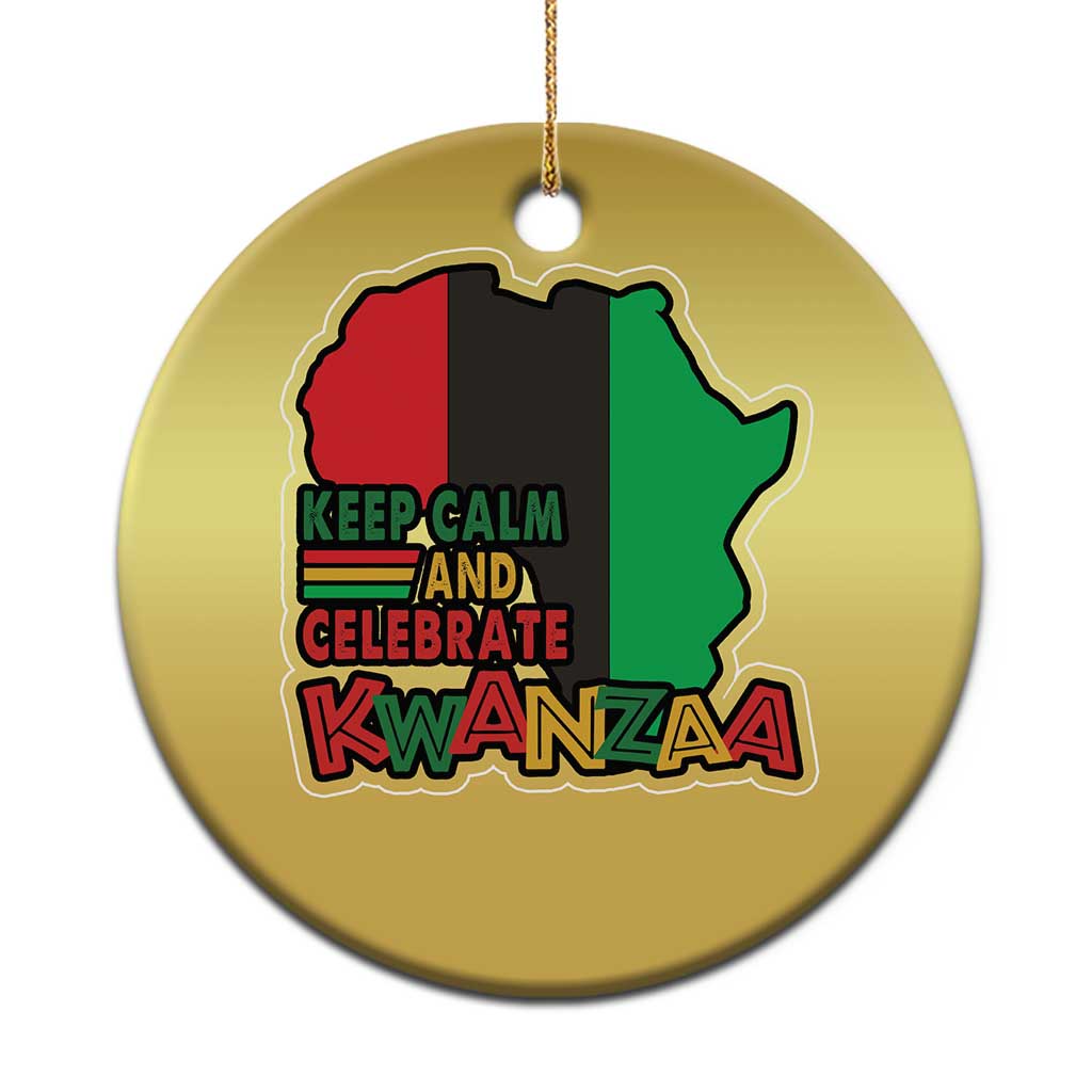 Keep Calm And Celebrate Kwanzaa Christmas Ornament Black Holiday African American Xmas TS11 Print Your Wear