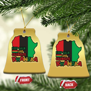 Keep Calm And Celebrate Kwanzaa Christmas Ornament Black Holiday African American Xmas TS11 Bell Flake Gold Print Your Wear