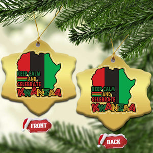 Keep Calm And Celebrate Kwanzaa Christmas Ornament Black Holiday African American Xmas TS11 Snow Flake Gold Print Your Wear