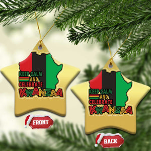 Keep Calm And Celebrate Kwanzaa Christmas Ornament Black Holiday African American Xmas TS11 Star Gold Print Your Wear