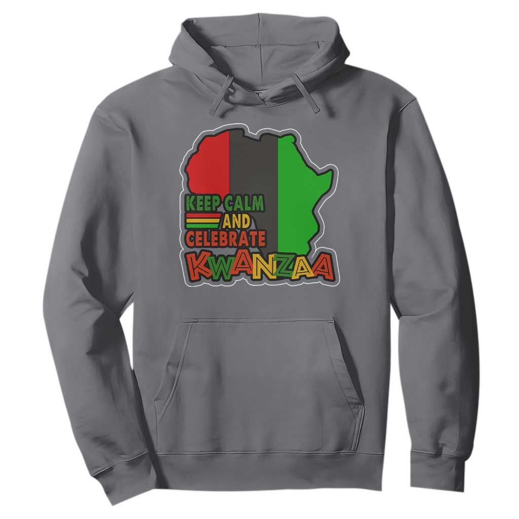 Keep Calm And Celebrate Kwanzaa Hoodie Black Holiday African American Christmas TS11 Charcoal Print Your Wear