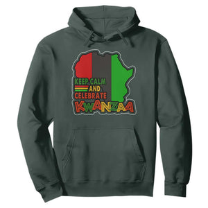 Keep Calm And Celebrate Kwanzaa Hoodie Black Holiday African American Christmas TS11 Dark Forest Green Print Your Wear