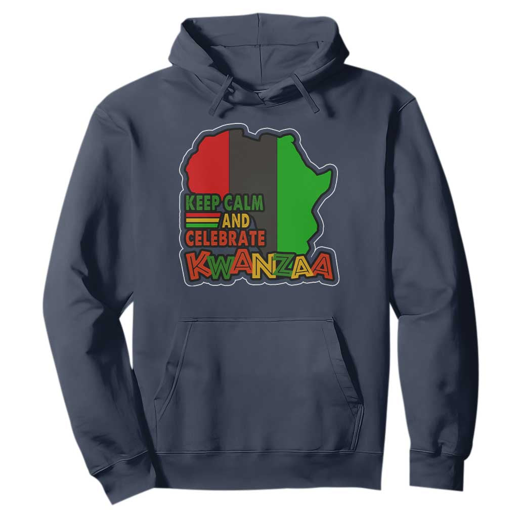 Keep Calm And Celebrate Kwanzaa Hoodie Black Holiday African American Christmas TS11 Navy Print Your Wear