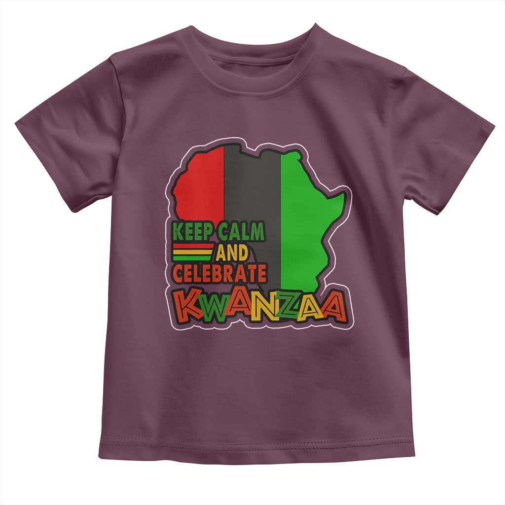 Keep Calm And Celebrate Kwanzaa Toddler T Shirt Black Holiday African American Christmas TS11 Maroon Print Your Wear