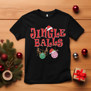 Funny Christmas Pickleball T Shirt Jingle Balls Reindeer Santa Hat Ball TS11 Black Print Your Wear