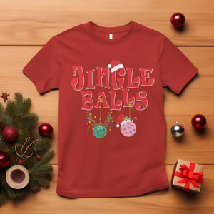 Funny Christmas Pickleball T Shirt Jingle Balls Reindeer Santa Hat Ball TS11 Red Print Your Wear