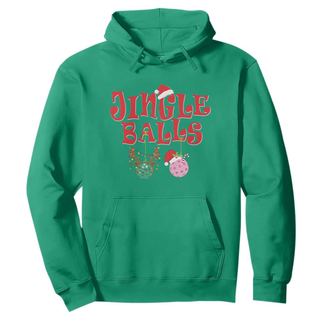 Funny Christmas Pickleball Hoodie Jingle Balls Reindeer Santa Hat Ball TS11 Irish Green Print Your Wear