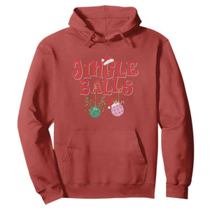 Funny Christmas Pickleball Hoodie Jingle Balls Reindeer Santa Hat Ball TS11 Red Print Your Wear