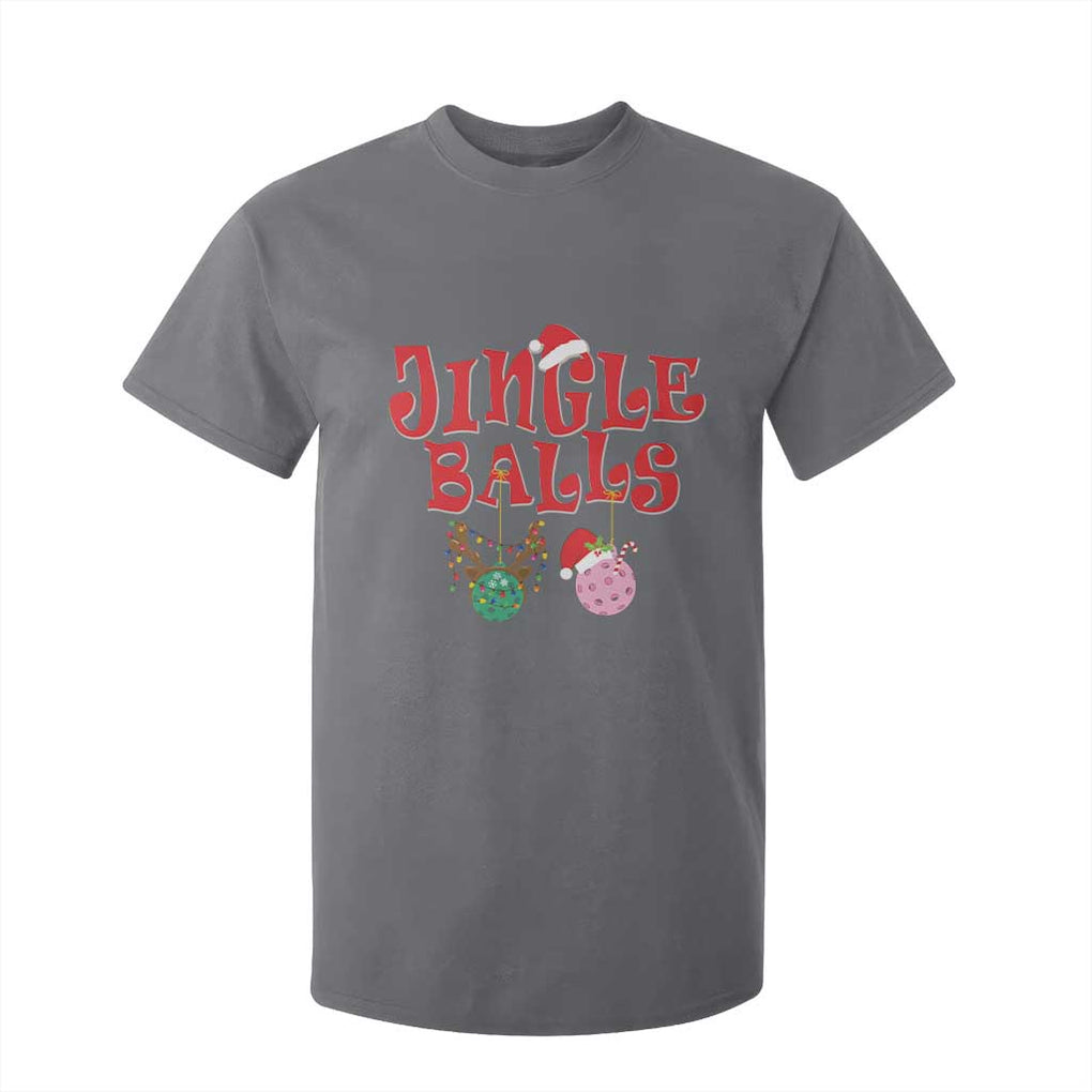 Funny Christmas Pickleball T Shirt For Kid Jingle Balls Reindeer Santa Hat Ball TS11 Charcoal Print Your Wear