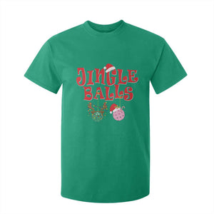 Funny Christmas Pickleball T Shirt For Kid Jingle Balls Reindeer Santa Hat Ball TS11 Irish Green Print Your Wear