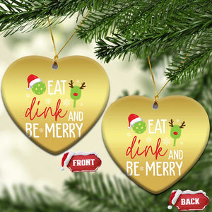 Funny Xmas Pickleball Christmas Ornament Eat Dink And Be Merry TS11 Heart Gold Print Your Wear