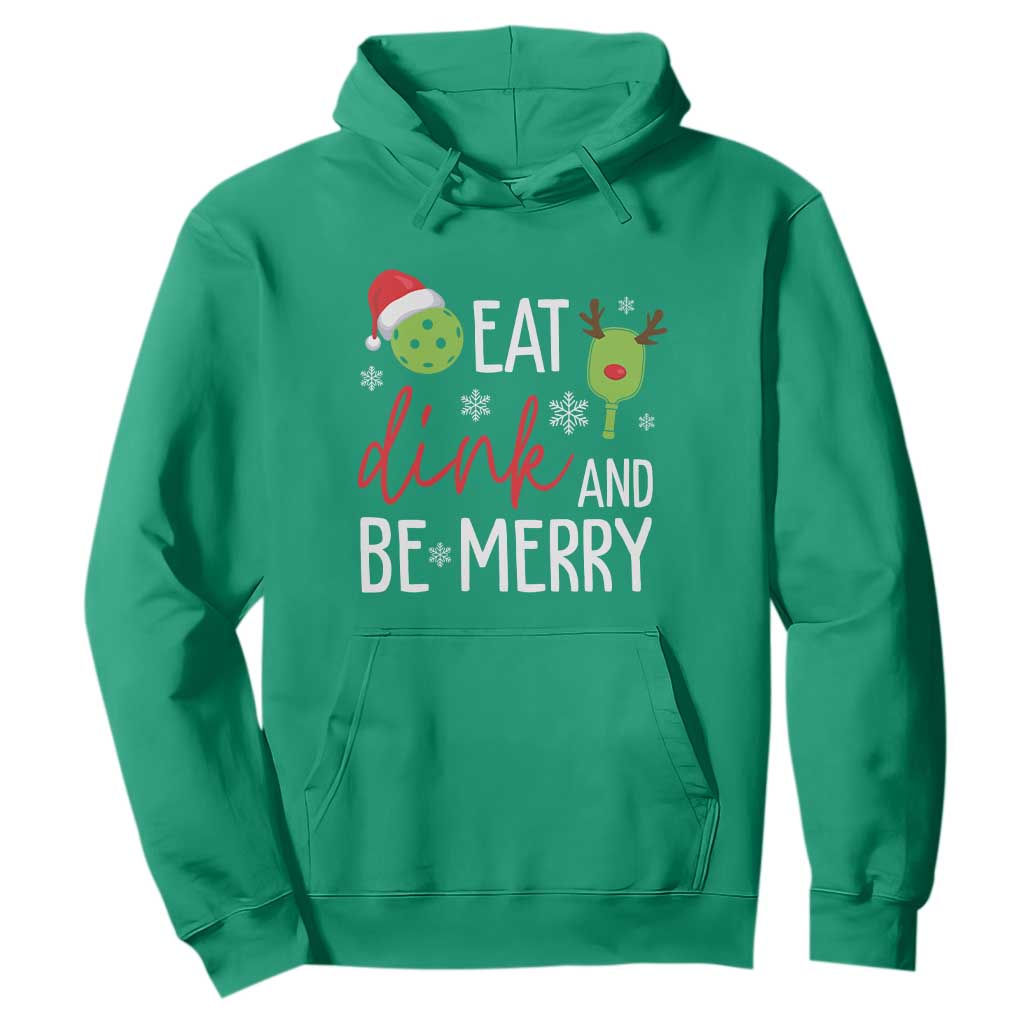 Funny Christmas Pickleball Hoodie Eat Dink And Be Merry TS11 Irish Green Print Your Wear