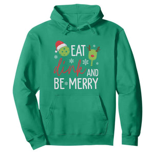 Funny Christmas Pickleball Hoodie Eat Dink And Be Merry TS11 Irish Green Print Your Wear