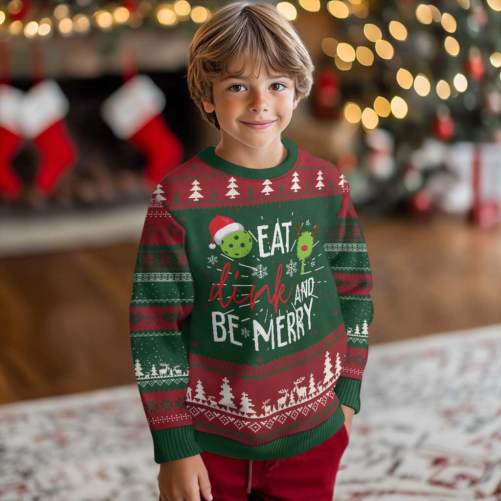 Funny Xmas Pickleball Ugly Christmas Sweater Eat Dink And Be Merry TS11 Christmas Print Your Wear