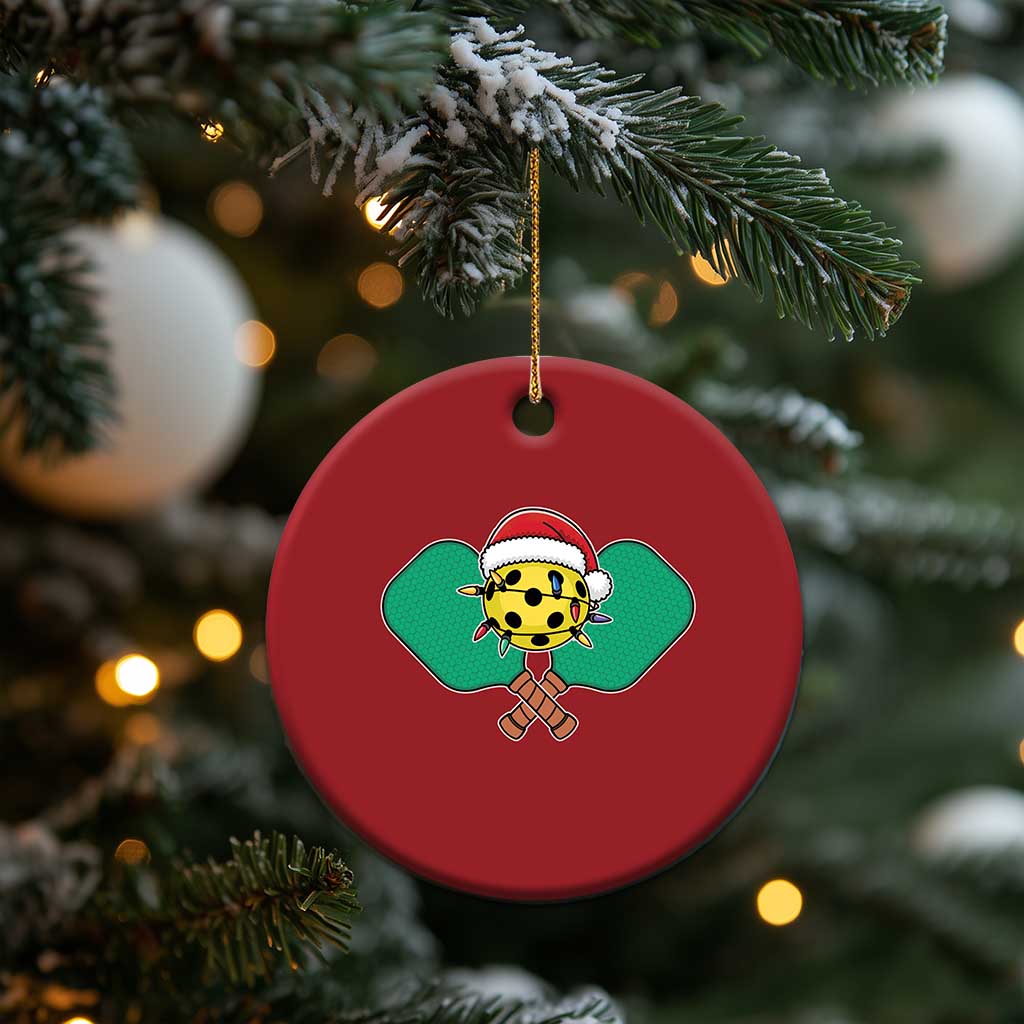 Funny Xmas Pickleball Holiday Santa Hat Christmas Ornament TS11 Print Your Wear