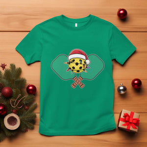 Funny Christmas Pickleball Holiday Santa Hat T Shirt TS11 Irish Green Print Your Wear