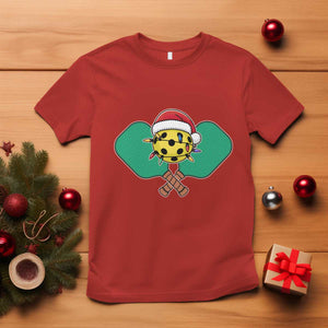 Funny Christmas Pickleball Holiday Santa Hat T Shirt TS11 Red Print Your Wear