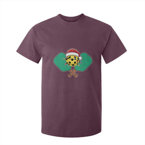 Funny Christmas Pickleball Holiday Santa Hat T Shirt For Kid TS11 Maroon Print Your Wear
