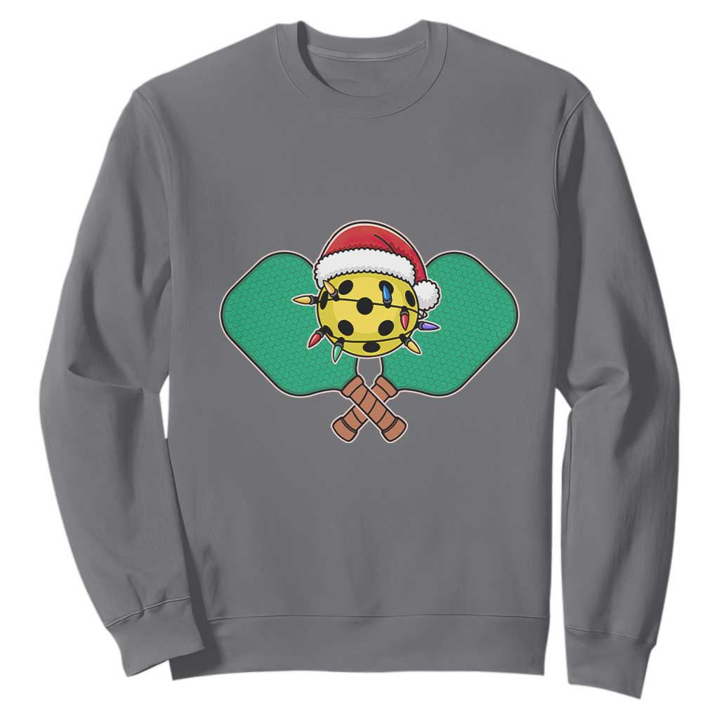 Funny Christmas Pickleball Holiday Santa Hat Sweatshirt TS11 Charcoal Print Your Wear