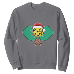 Funny Christmas Pickleball Holiday Santa Hat Sweatshirt TS11 Charcoal Print Your Wear