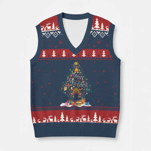 Funny Native American Xmas Tree Medicine Wheel V-Neck Knit Sweater Vest TS11 Navy Red Print Your Wear
