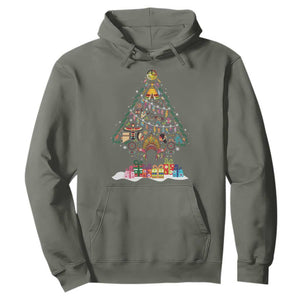 Funny Native American Christmas Tree Medicine Wheel Hoodie TS11 Military Green Print Your Wear