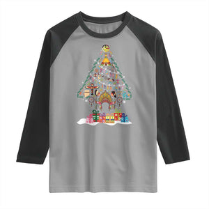 Funny Native American Christmas Tree Medicine Wheel Raglan Shirt TS11 Sport Gray Black Print Your Wear