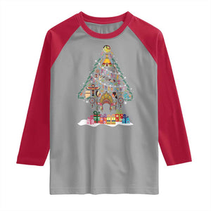 Funny Native American Christmas Tree Medicine Wheel Raglan Shirt TS11 Sport Gray Red Print Your Wear