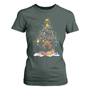 Funny Native American Christmas Tree Medicine Wheel T Shirt For Women TS11 Dark Forest Green Print Your Wear
