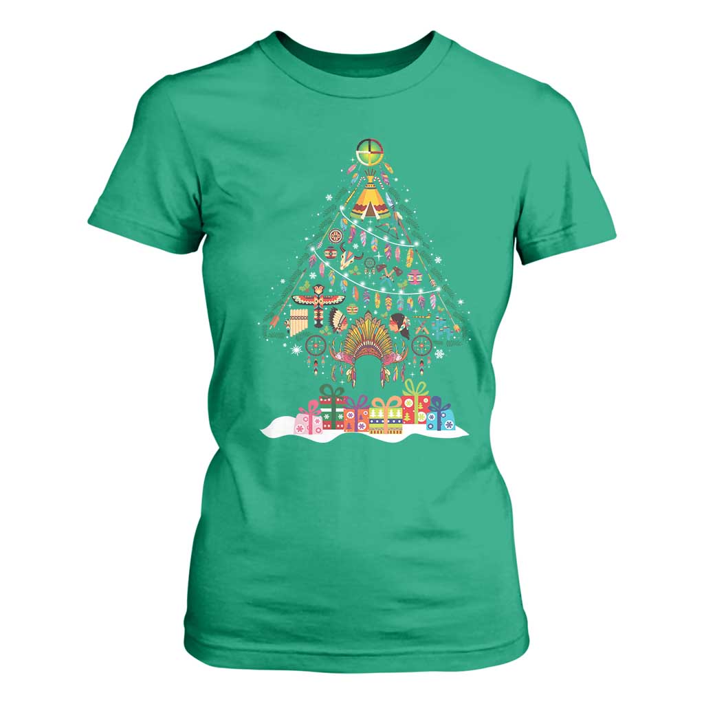 Funny Native American Christmas Tree Medicine Wheel T Shirt For Women TS11 Irish Green Print Your Wear