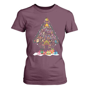 Funny Native American Christmas Tree Medicine Wheel T Shirt For Women TS11 Maroon Print Your Wear