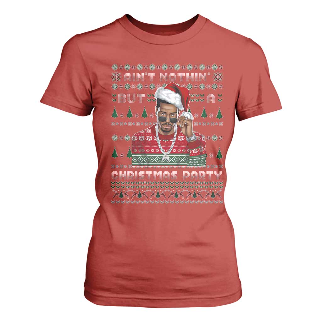 Funny Dirty Santa Diddy Christmas T Shirt For Women Ain't Nothin' But A Christmas Party Santa TS11 Red Print Your Wear
