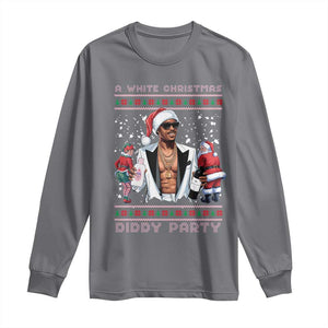 Funny A White Christmas Diddy Party Dirty Santa Long Sleeve Shirt TS11 Charcoal Print Your Wear