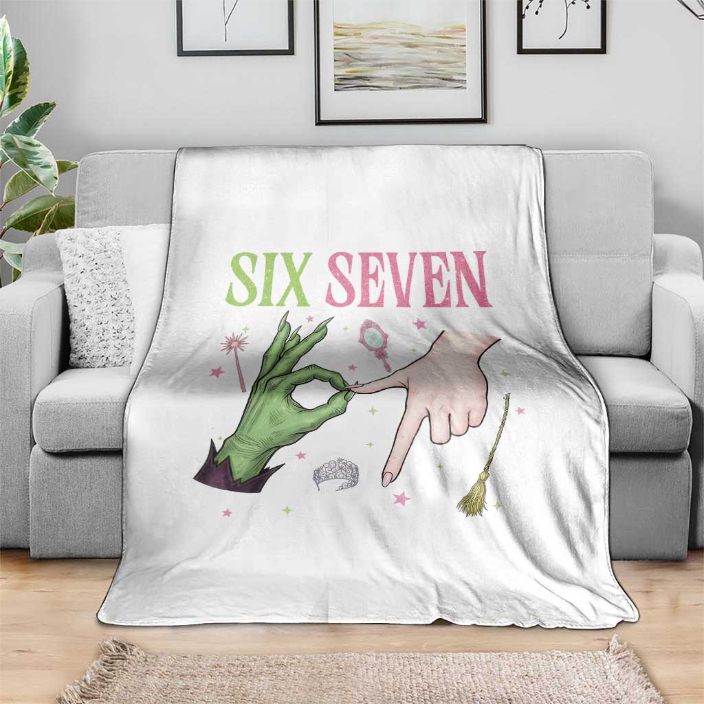 Funny Six Seven Witch Pink And Green Broomstick Magic Wand Throw Blanket TS11 Print Your Wear