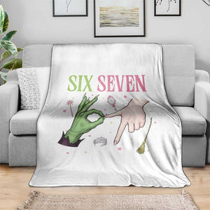 Funny Six Seven Witch Pink And Green Broomstick Magic Wand Throw Blanket TS11 Print Your Wear