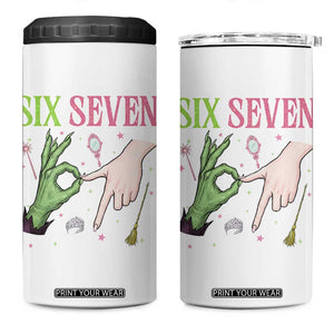 Funny Six Seven Witch Pink And Green Broomstick Magic Wand 4 in 1 Can Cooler Tumbler TS11 One Size: 16 oz White Print Your Wear