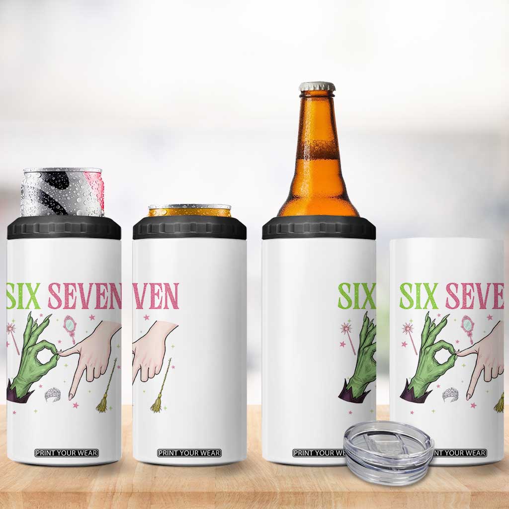 Funny Six Seven Witch Pink And Green Broomstick Magic Wand 4 in 1 Can Cooler Tumbler TS11 Print Your Wear