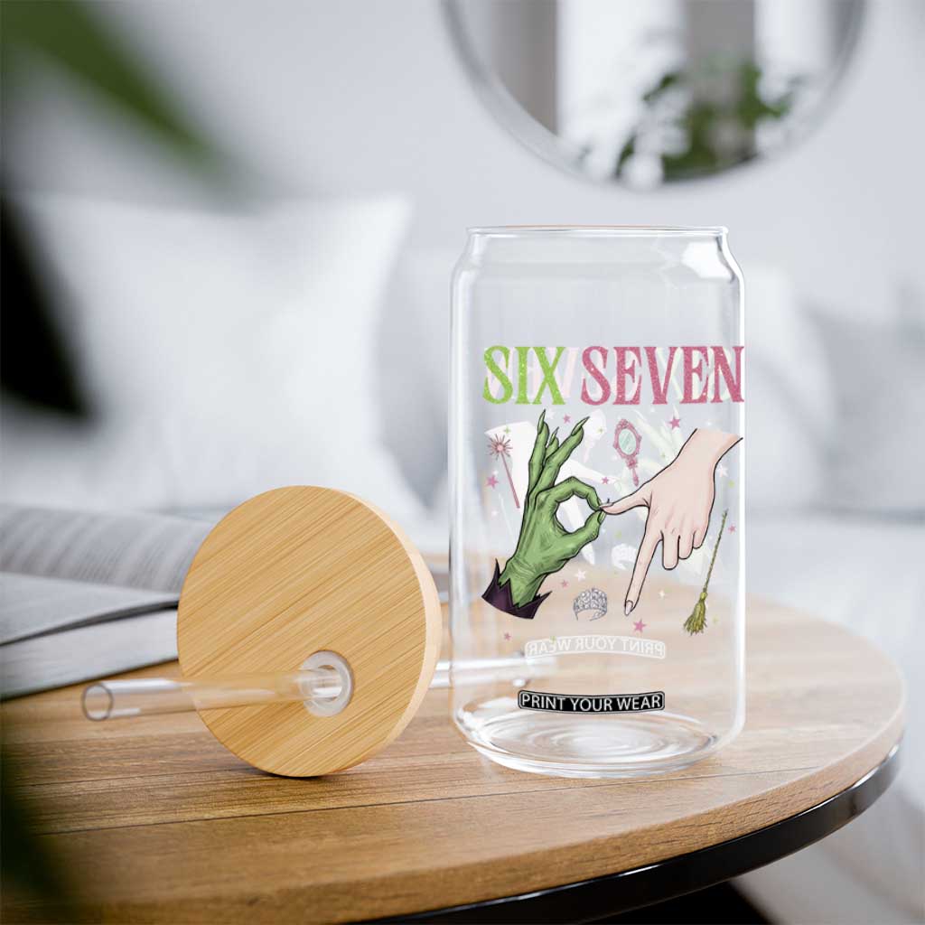 Funny Six Seven Witch Pink And Green Broomstick Magic Wand Glass Can TS11 Print Your Wear