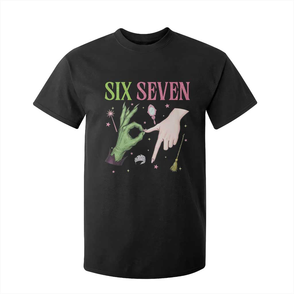 Funny Six Seven Witch Pink And Green Broomstick Magic Wand T Shirt For Kid TS11 Black Print Your Wear