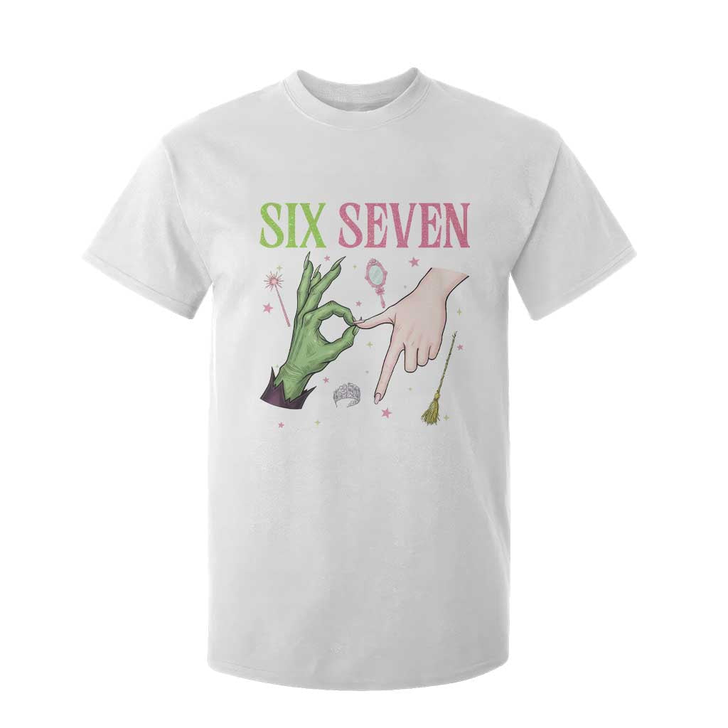 Funny Six Seven Witch Pink And Green Broomstick Magic Wand T Shirt For Kid TS11 White Print Your Wear